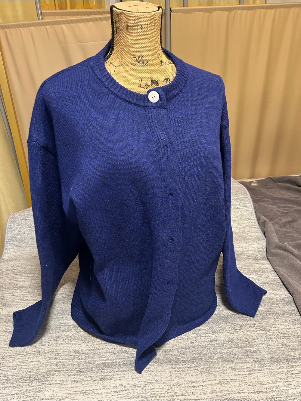 Native Navy Blue Knit Button-Front Sweater